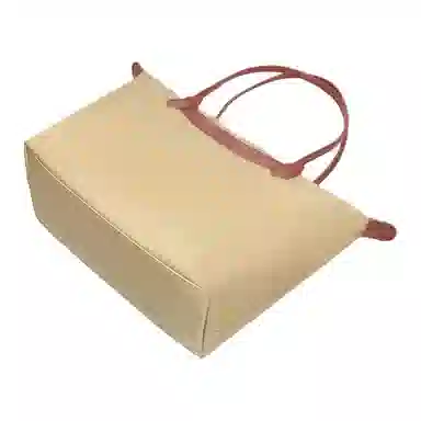 百思图 时尚潮流通勤 大容量托特包 织物 单肩包 女款 拼色