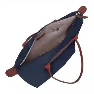 百思图 时尚潮流通勤 大容量托特包 织物 单肩包 女款 拼色