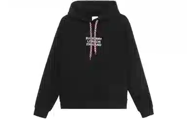 Burberry Embroidered Logo Hoodie Black
