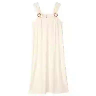 歌倩雅 纯色薄款纯欲风吊带无袖长款睡裙 女款 杏色