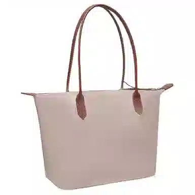 百思图 时尚潮流通勤 大容量托特包 织物 单肩包 女款 拼色