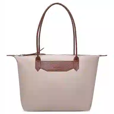 百思图 时尚潮流通勤 大容量托特包 织物 单肩包 女款 拼色