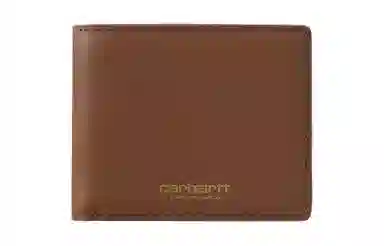 Carhartt WIP Logo Leather Wallet Brown
