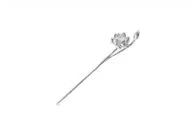 牧言 国潮复古新中式气质小众设计高级感 光面莲花汉服旗袍马面裙盘发配饰簪子 并蒂莲发簪 女款