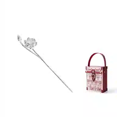 指尖瑰宝 复古 并蒂莲莲花 发簪 女款