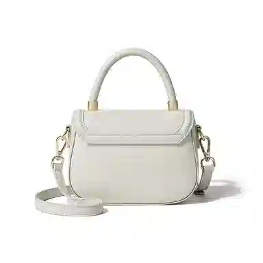 红蜻蜓 高级感小众设计高级感 牛皮 超纤合成革 菱格包马鞍包单肩包斜挎包手提包 常规 女款 白色