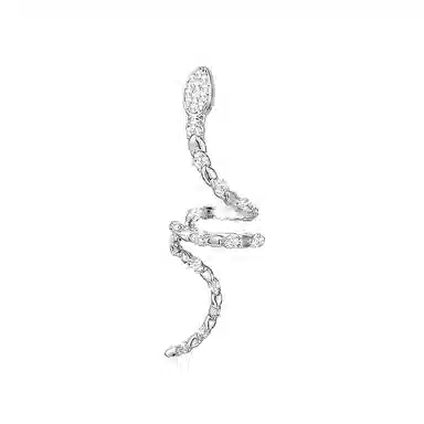 饰伴 个性锆石小蛇  法式独特缠绕蛇形耳饰无耳洞 耳夹 女款