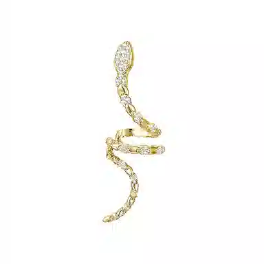 饰伴 个性锆石小蛇  法式独特缠绕蛇形耳饰无耳洞 耳夹 女款