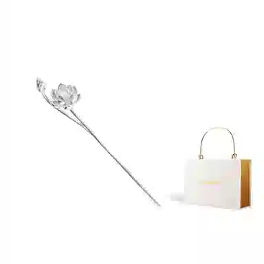 指尖瑰宝 复古 并蒂莲莲花 发簪 女款