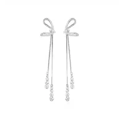 饰伴 法式 蝴蝶结 轻奢小众设计 冷淡风流苏无耳洞耳饰 耳夹 女款