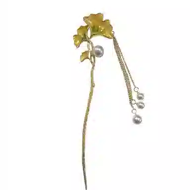 彤彤兔 古风银杏叶流苏后脑勺盘发气质 发簪 女款