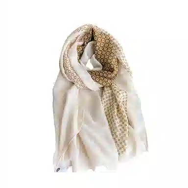 纳兰杜 撞色小众设计薄款旅游拍照高级感穿搭流行配饰 披肩 女款 奶白色