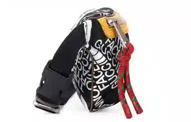 Gucci x The North Face Logo Print Nylon Leather Waist Bag Black Yellow
