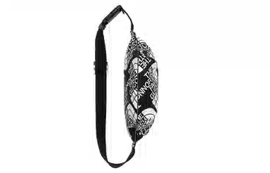 Gucci x The North Face Logo Print Nylon Leather Waist Bag Black Yellow