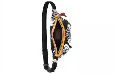 Gucci x The North Face Logo Print Nylon Leather Waist Bag Black Yellow