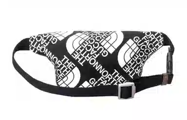 Gucci x The North Face Logo Print Nylon Leather Waist Bag Black Yellow