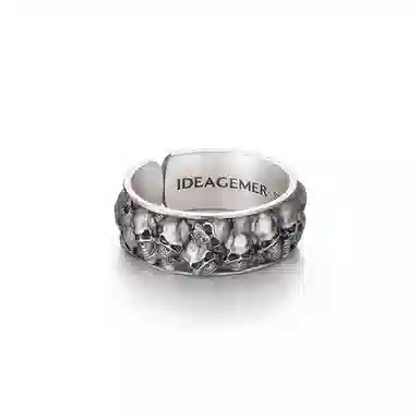 IDEAGEMER Skull Ring 925 Silver