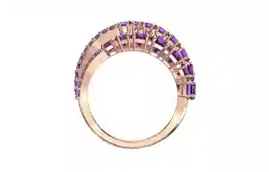 Swarovski Spiral Love Ring Rose Gold Purple