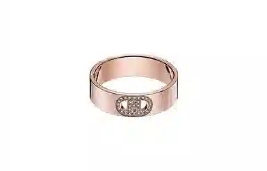 Hermes H d'Ancre Ring Rose Gold Small