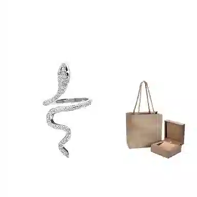 指尖瑰宝 设计感冷淡风 蛇形轻奢微镶满钻 生肖蛇满钻 戒指 女款