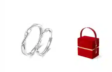 牧言 简约小众高级感 莫比乌斯交织缠绕对戒可调节指环 共度爱河情侣戒指 男女同款情侣款