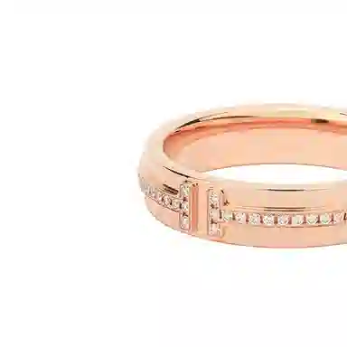 Tiffany T Narrow Diamond Ring 18K Rose Gold