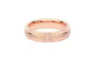 Tiffany T Narrow Diamond Ring 18K Rose Gold