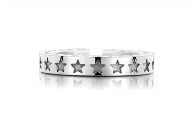 IDEAGEMER Star Ring 925 Silver Adjustable