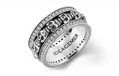 IDEAGEMER Silver Skull Ring