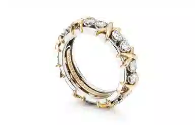 TIFFANY & CO. Sixteen Stone Ring Blue Gold