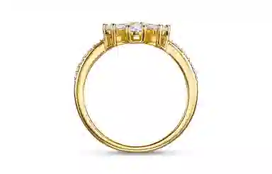 Swarovski Botanical Flower Ring Gold