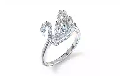 Swarovski Dancing Swan Ring White