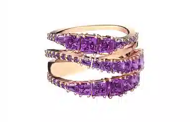Swarovski Spiral Love Ring Rose Gold Purple