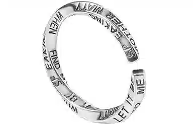 MAGICPOLE Mobius Ring Graffiti Adjustable Silver Ring