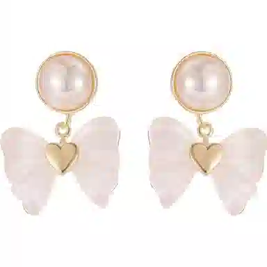 彤彤兔 法式蝴蝶结小众气质大气 合金 耳环 女款