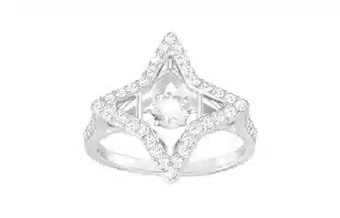 Swarovski Classic Sparkling Cross Ring Silver