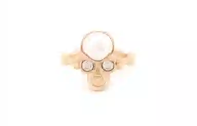 EVAE+MOB Pearl Skull Ring