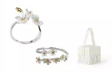 饰伴 轻奢小众设计感繁花似锦 小清新 勿忘我花朵 设计 戒指 女款