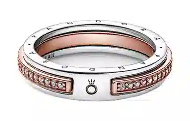 Pandora Classic Two-Tone Pavé Ring