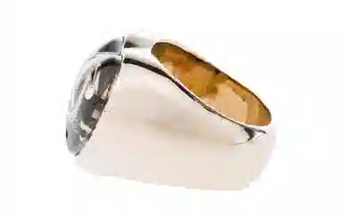 CHANEL Black Heart Wide Ring