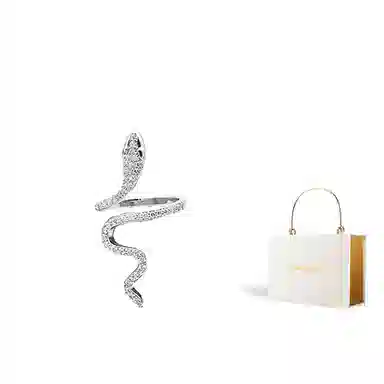 指尖瑰宝 设计感冷淡风 蛇形轻奢微镶满钻 生肖蛇满钻 戒指 女款