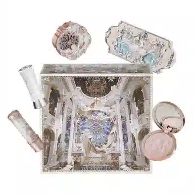 花知晓 泡芙礼盒彩妆套装 哑光气色修饰肤色 五件套