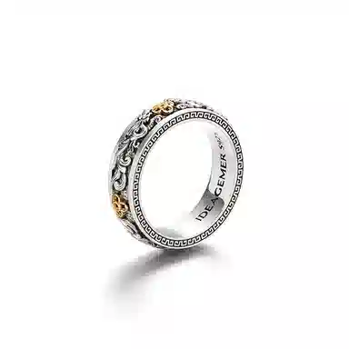 IDEAGEMER Vintage Coin Ring