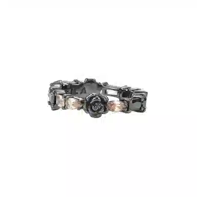 Ruibeila Vintage Punk Rose Skull Ring