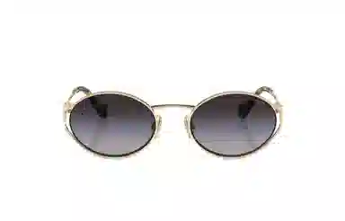 Miu Miu Oval Sunglasses Gold