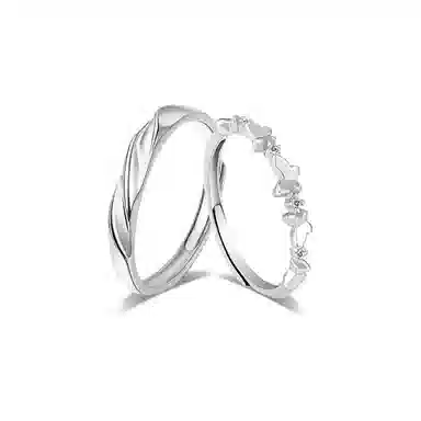 晶莱欧 无限的爱 精致轻奢高级感莫比乌斯 森系翩翩蝶舞在逃公主闪耀银河小众设计感可调节指环对戒 戒指 男女同款情侣款