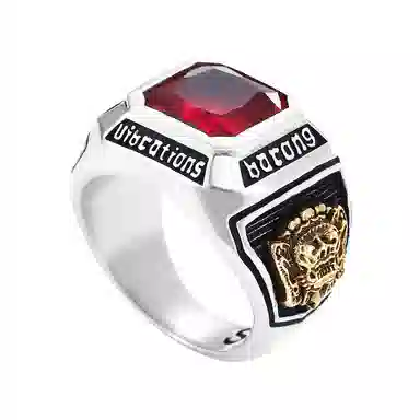 Yamagata Dragon Lion Gemstone Ring 925 Silver