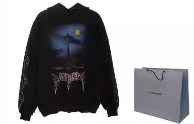 Balenciaga FW23 Logo Hoodie Black