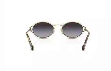 Miu Miu Oval Sunglasses Gold