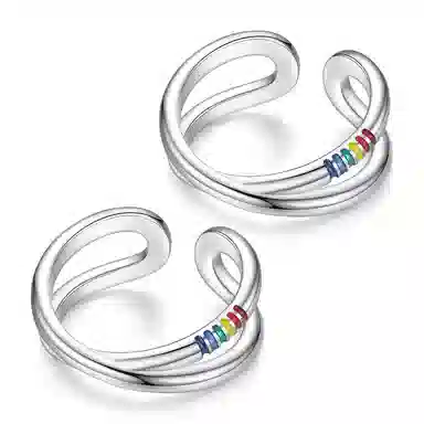 饰伴 莫比乌斯滴油彩虹 轻奢小众设计感个性潮百搭彩色 戒指 女款